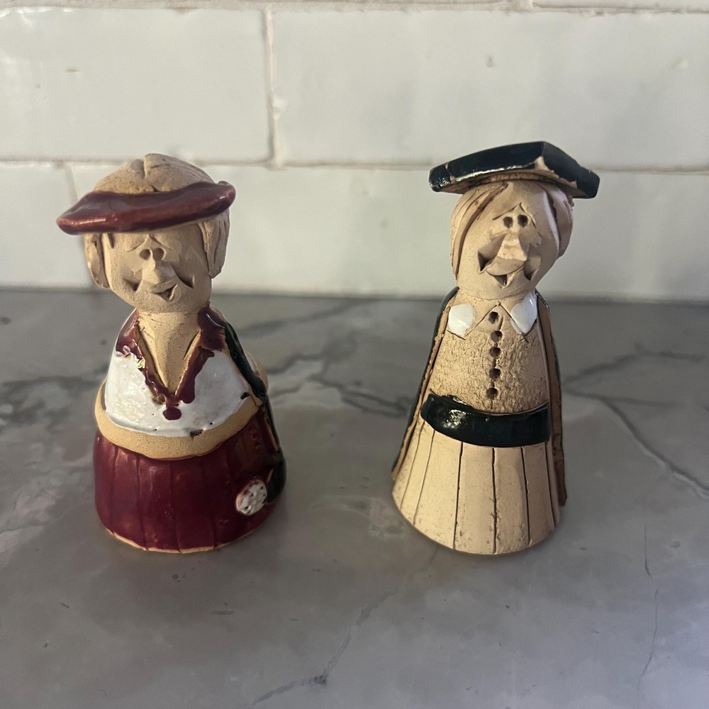 Pair Gill Tilley Candle Snuffed handmade figurines